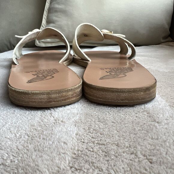 Ancient Greek Sandals Anna Cream Leather Flat Sandal Women EU 41 US 10 Casual - Picture 12 of 16